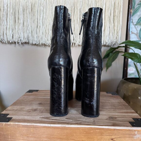 TOPSHOP Black Genuine Leather Goth Rave Electric Platform Boots Size 39/ US 8.5 - Picture 7 of 15